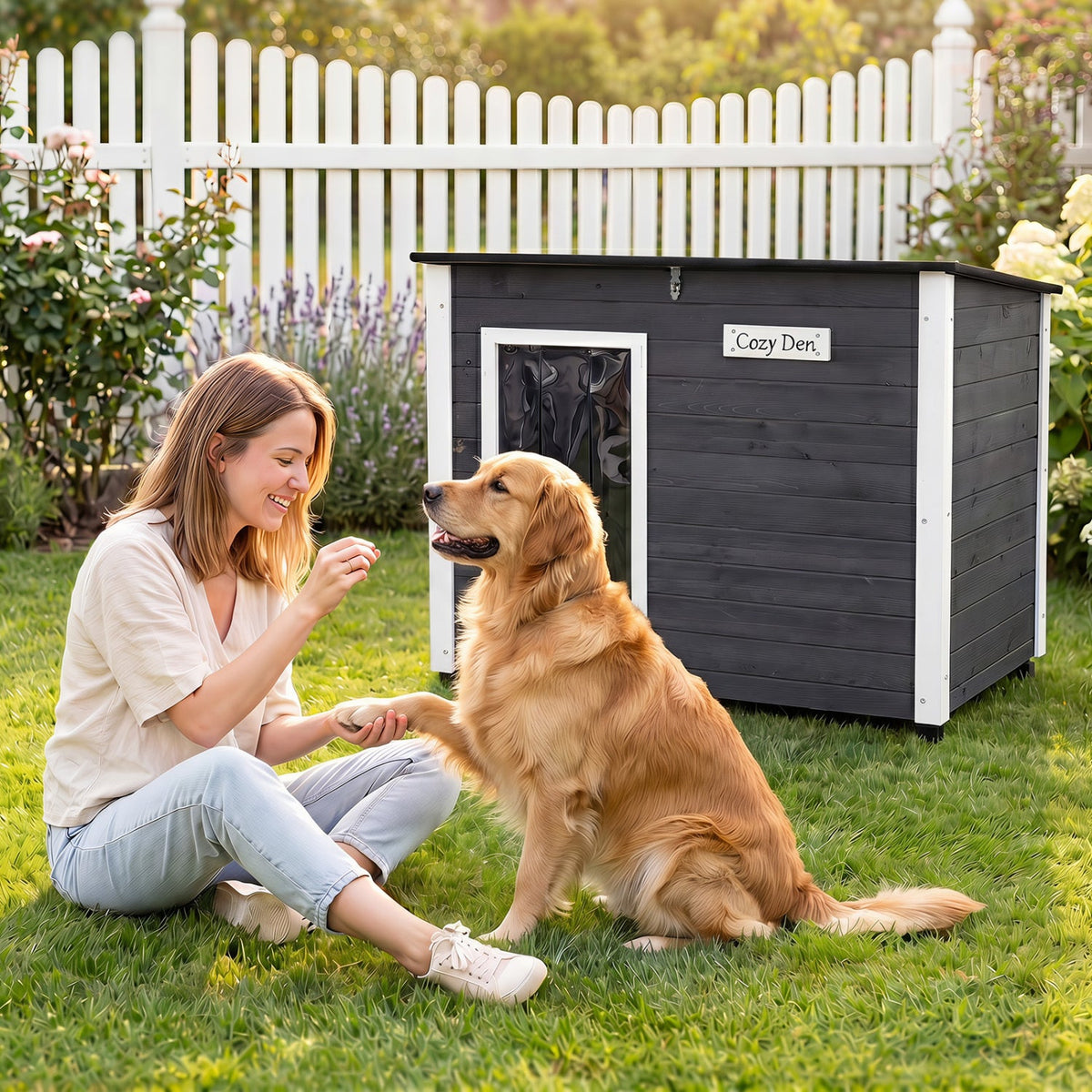 Wooden Dog House Outdoor with Openable Roof – photo 6 of 16