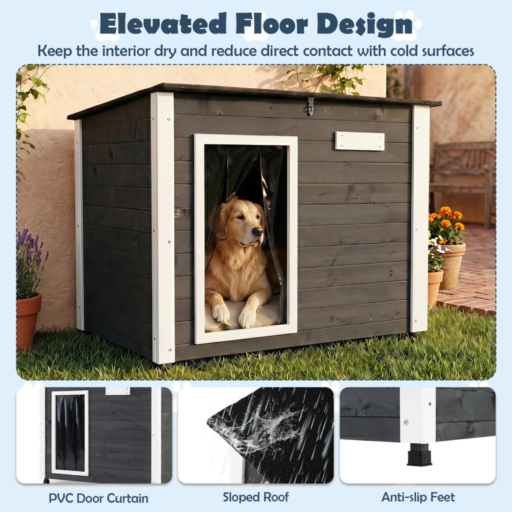 Wooden Dog House Outdoor with Openable Roof – photo 8 of 16