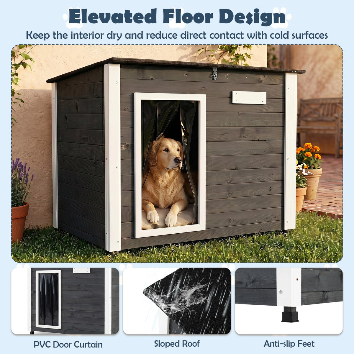 Wooden Dog House Outdoor with Openable Roof – photo 8 of 16