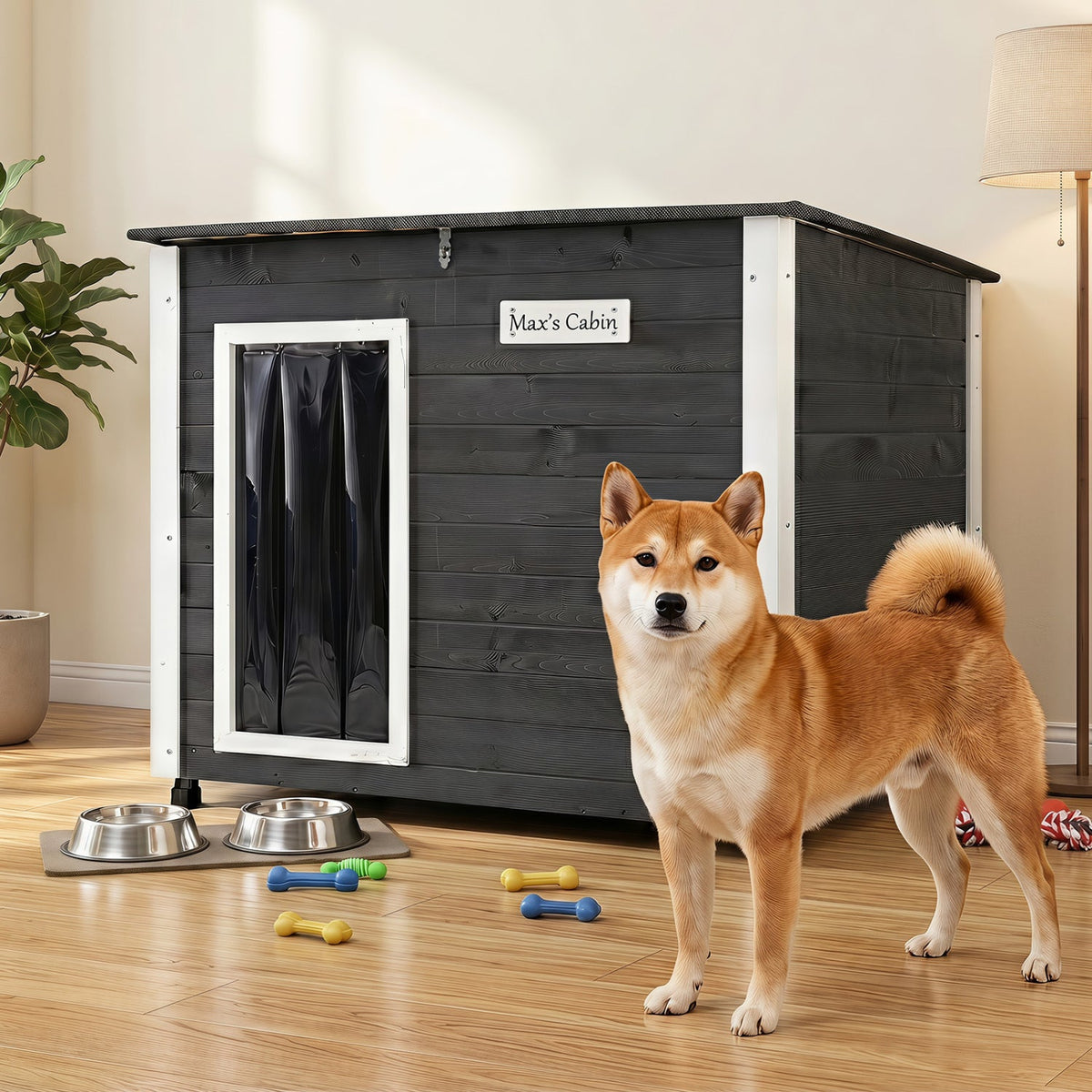 Wooden Dog House Outdoor with Openable Roof – photo 9 of 16
