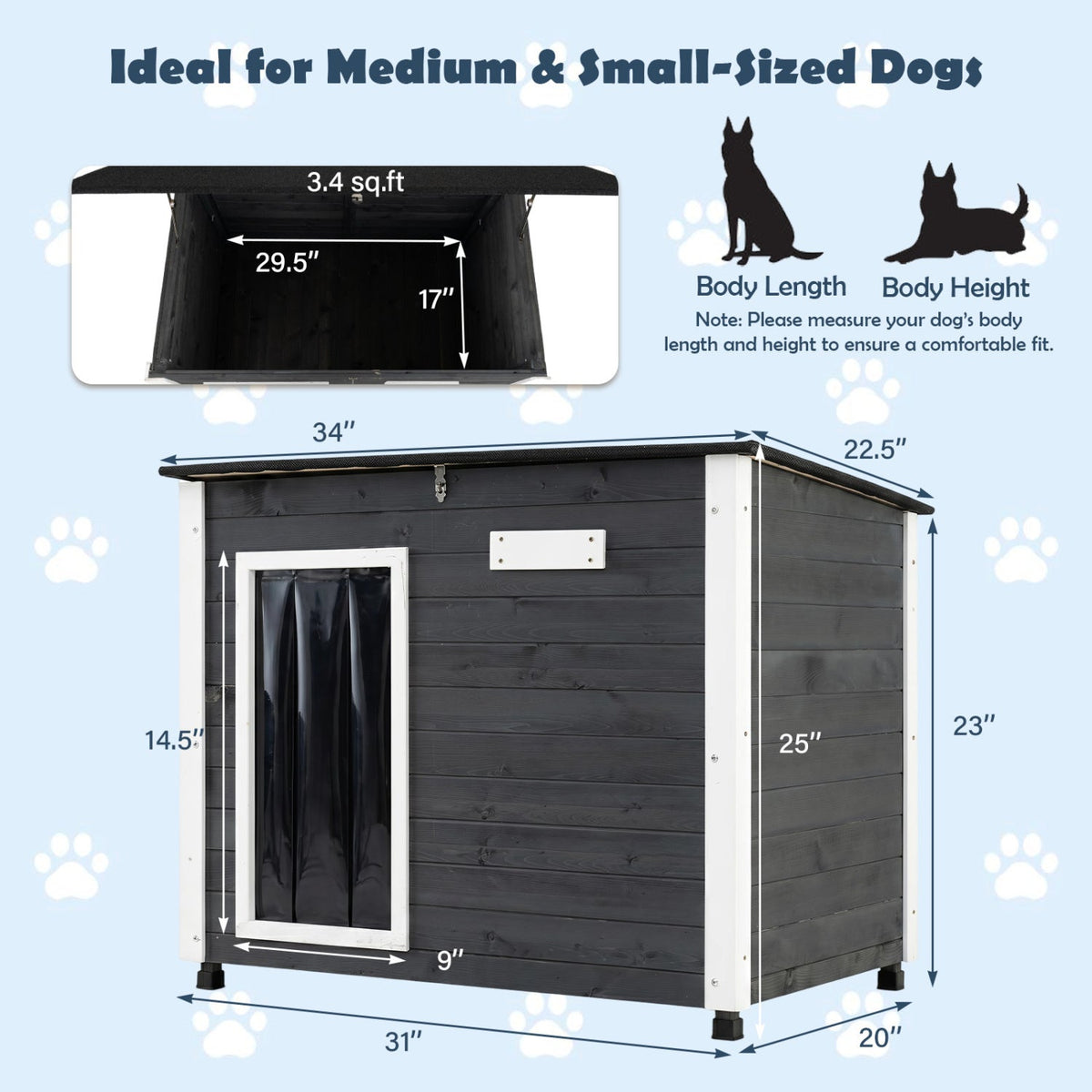 Wooden Dog House Outdoor with Openable Roof – photo 13 of 16