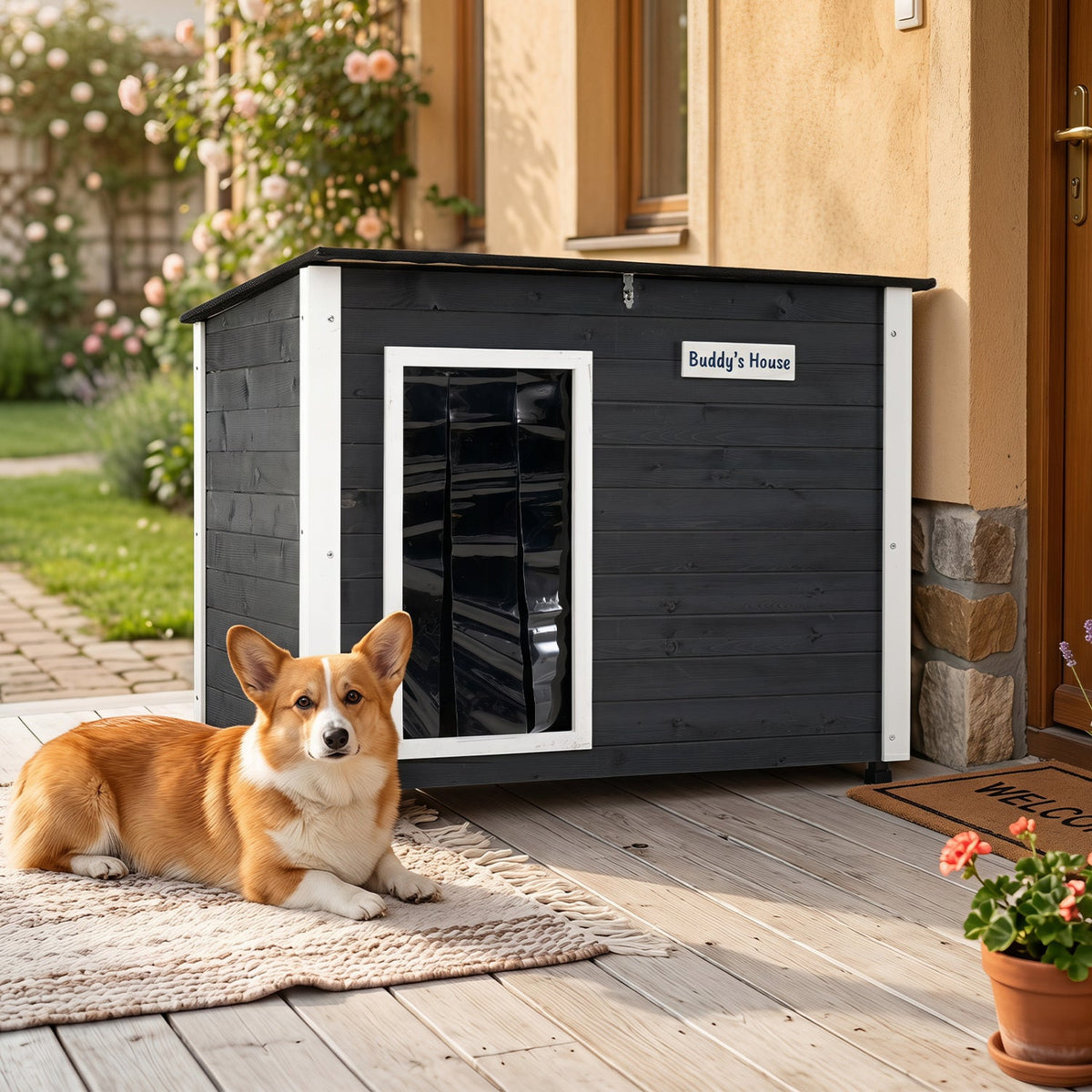 Wooden Dog House Outdoor with Openable Roof – photo 14 of 16