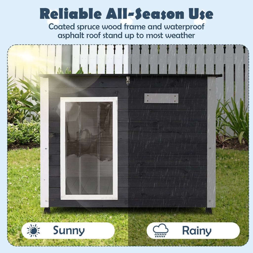 Wooden Dog House Outdoor with Openable Roof – photo 15 of 16