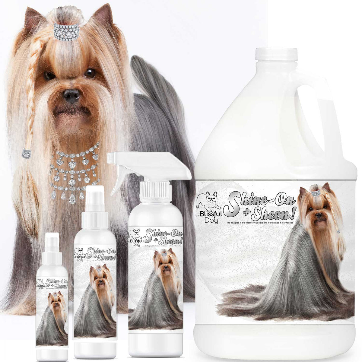 Shine-On+Sheen Dog De-Tangling Coat Spray – front view
