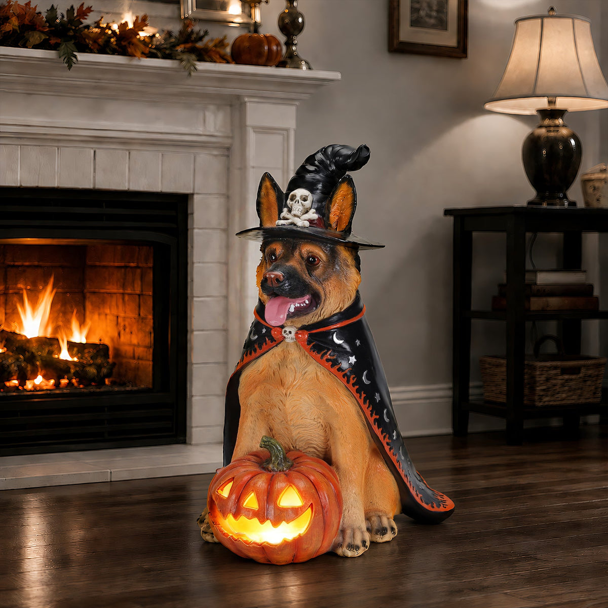 Halloween German Shepherd Dog Statue – alternate view 2
