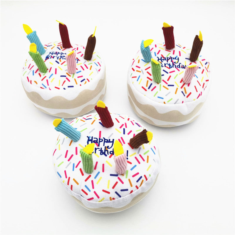 Cute Dog Birthday Cake Plush Toy – alternate view 2