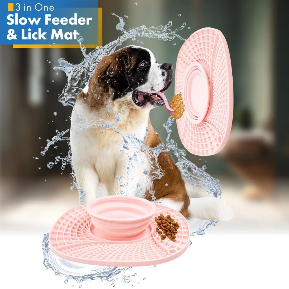 Slow Feeder Puzzle Bowl for Dogs – Non-Slip Anti-Gulping Dish – front view