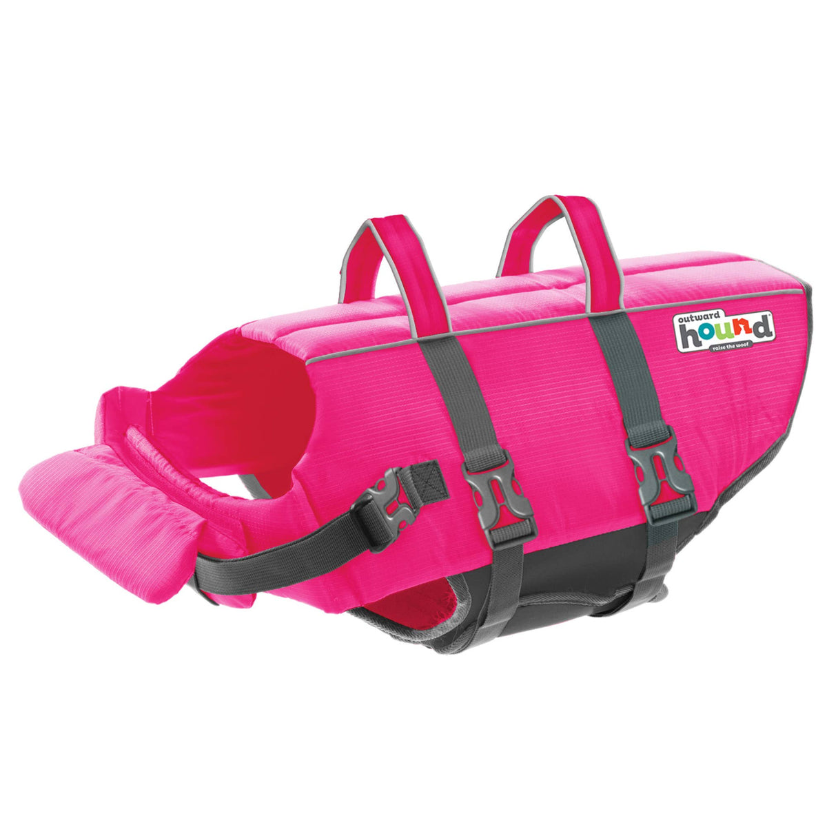 Outward Hound Granby Splash Dog Life Jacket – Pink, Large – front view