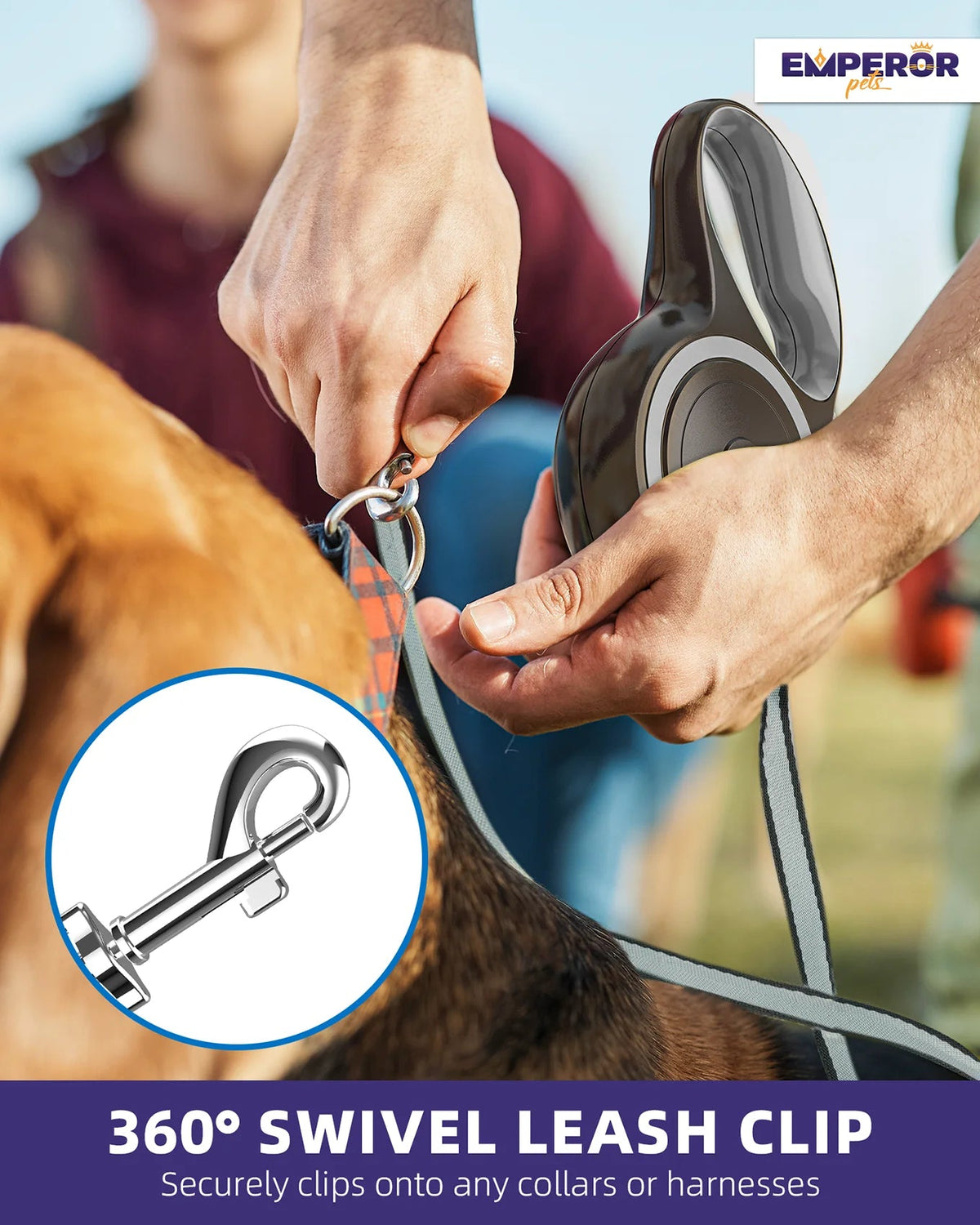 16ft Heavy-Duty Retractable Dog Leash up to 110lbs, detail view
