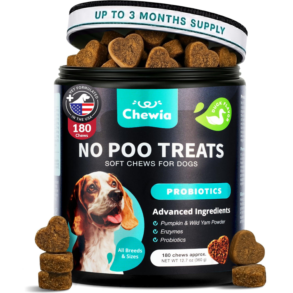 No Poo Chews for Dogs – Coprophagia Deterrent with Probiotics – front view
