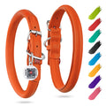Rolled Leather Dog Collar XSmall Orange – photo 1 of 6