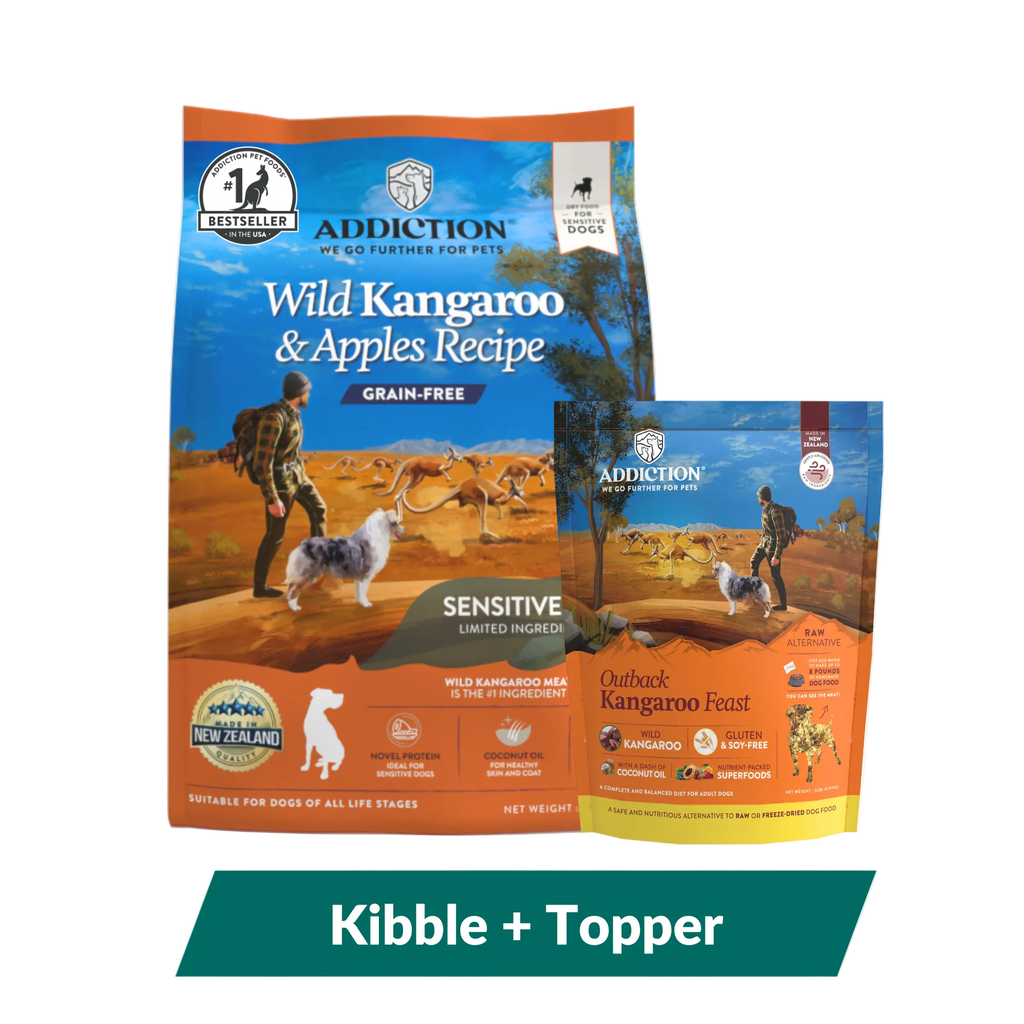 Addiction Outback Kangaroo Feast & Wild Kangaroo & Apples Dry Dog Food Bundle – front view