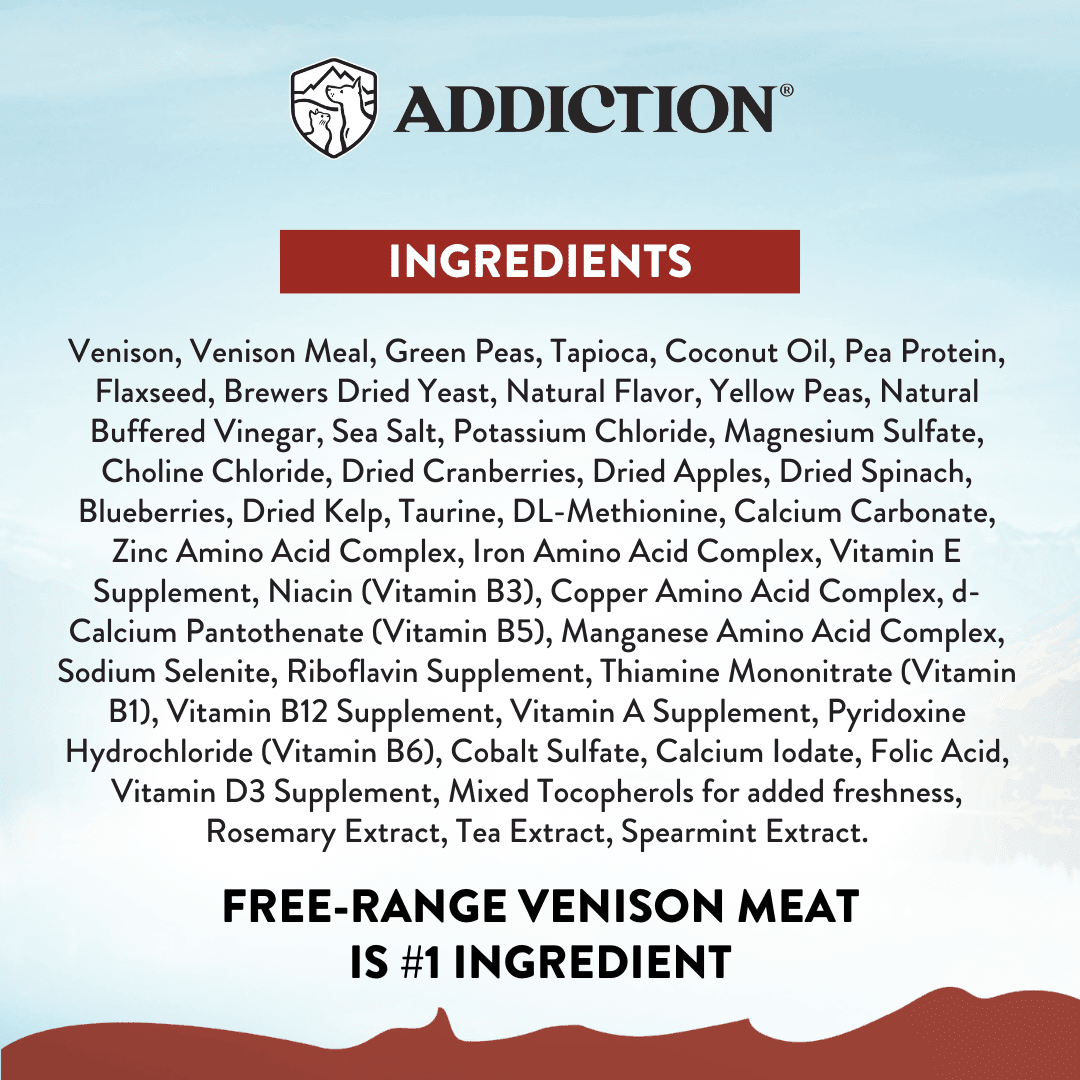 Viva La Venison kibble full ingredients list panel