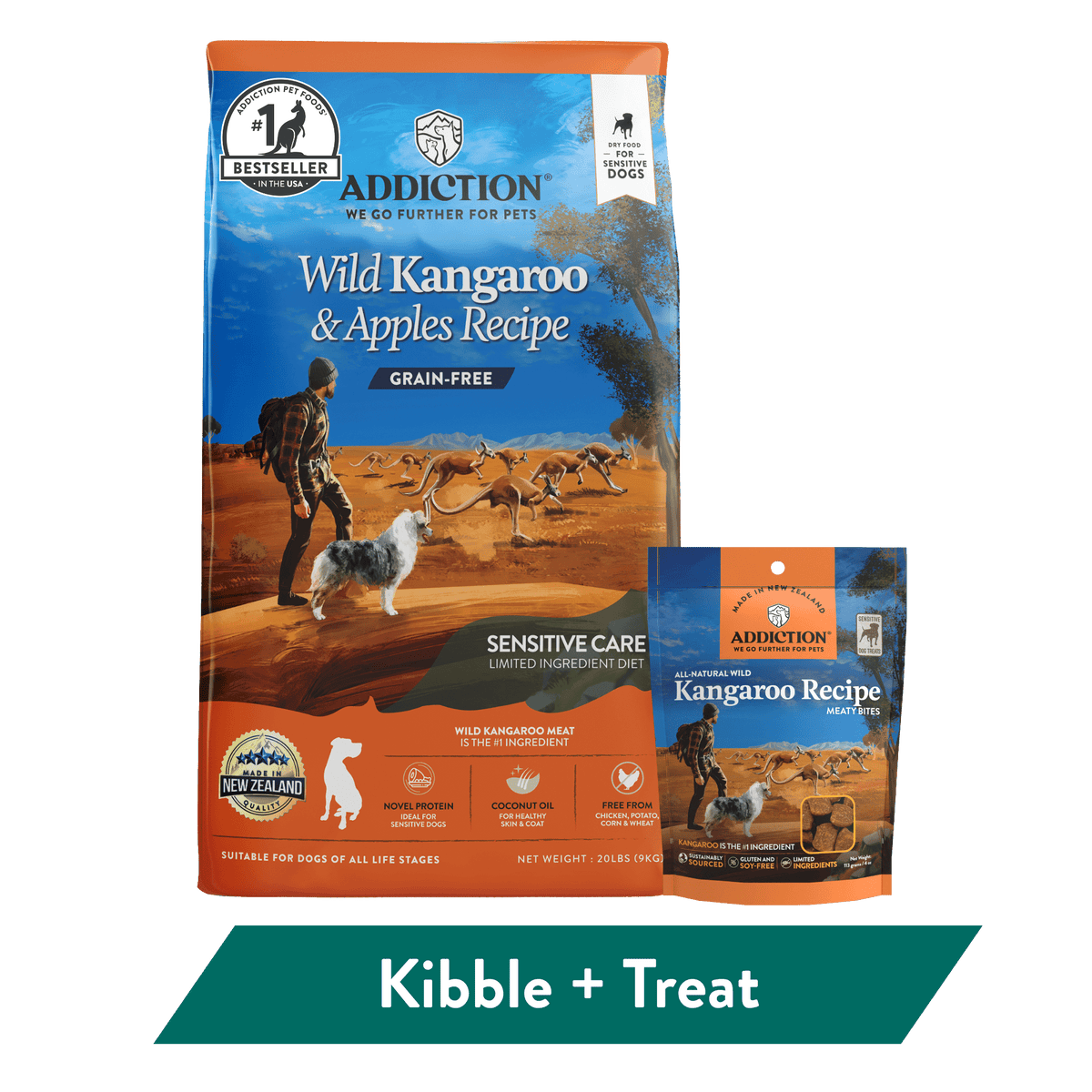 Addiction Wild Kangaroo Dry Dog Food & Meaty Bites Dog Treats Bundle – alternate view 14