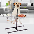 Adjustable Elevated Dog Feeder with 2 Stainless Steel Bowls (3"–17") – front view