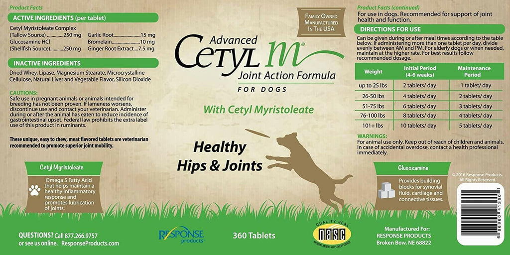 Advanced Cetyl M Joint Formula Dogs 360 Tablets – photo 2 of 2