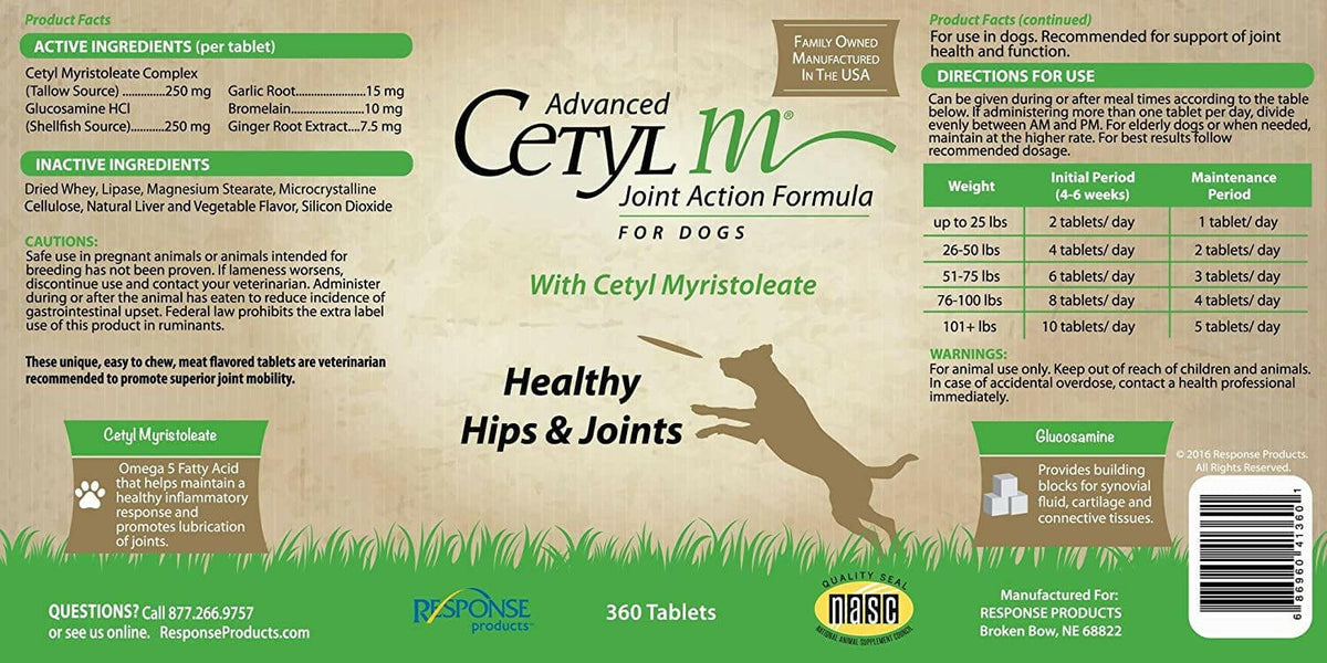 Advanced Cetyl M Joint Formula Dogs 360 Tablets – photo 2 of 2