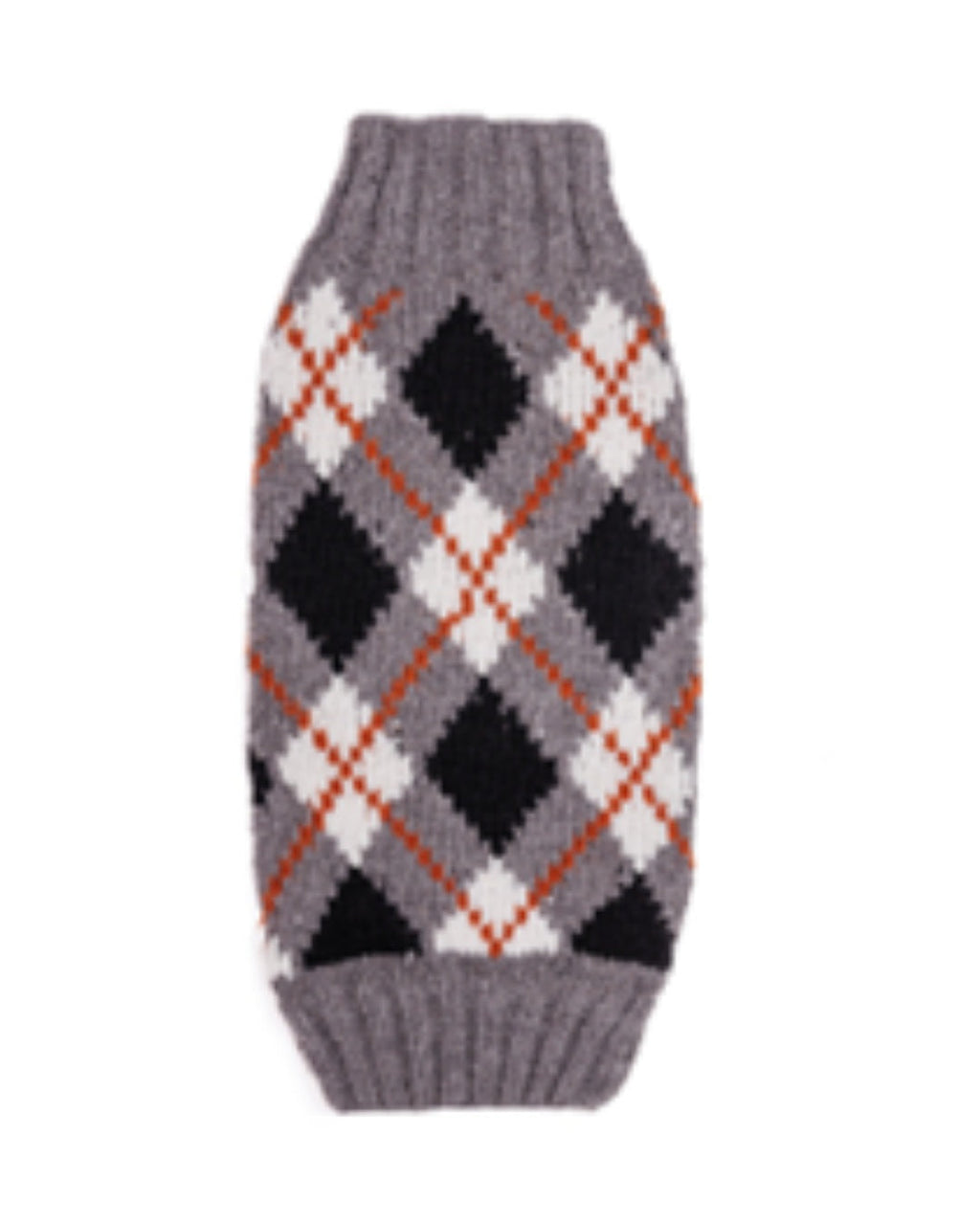 Alpaca Argyle Dog Sweater Alpaca Wool Blend with Orange Accents – photo 6 of 6