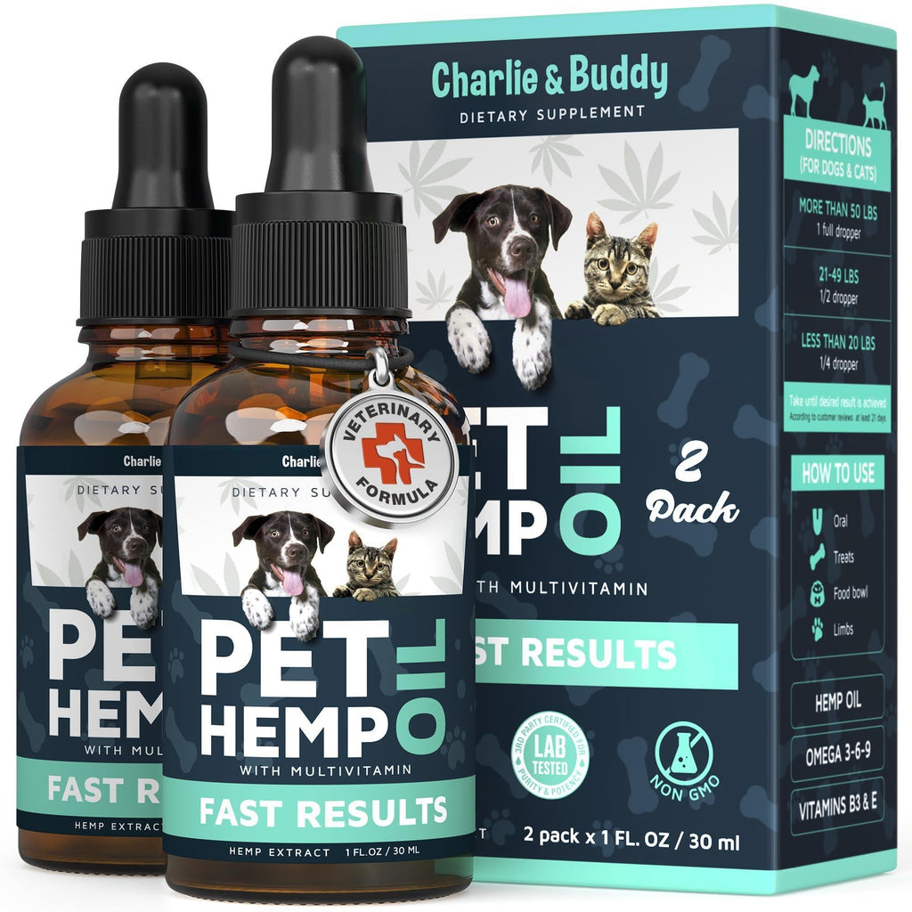 Hemp Oil for Dogs & Cats – Calming Support, 2 Pack – front view