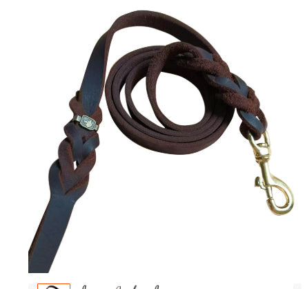 Hand-Knitted Cowhide Rope Dog Leash – Medium & Large Dogs – alternate view 4