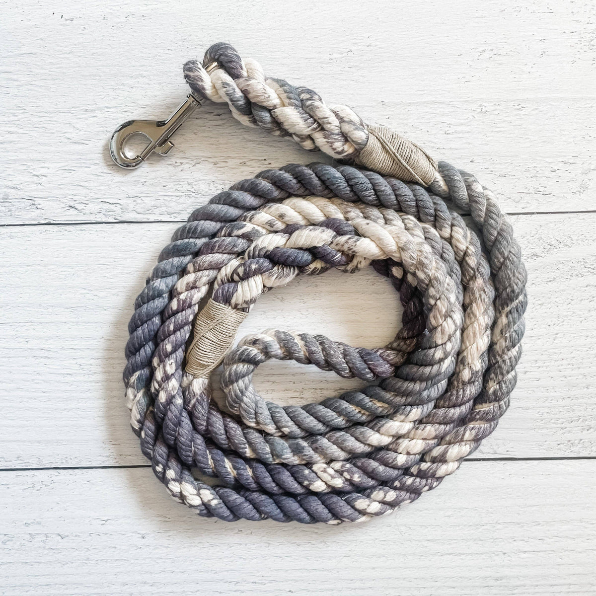 Grey Dog Leash – 4 Feet, Solid, 3/8 Inch – alternate view 3
