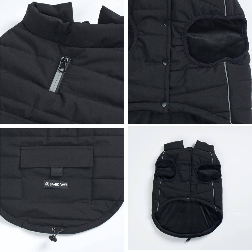 WarmShield Water-Resistant Dog Jacket – Black – alternate view 5
