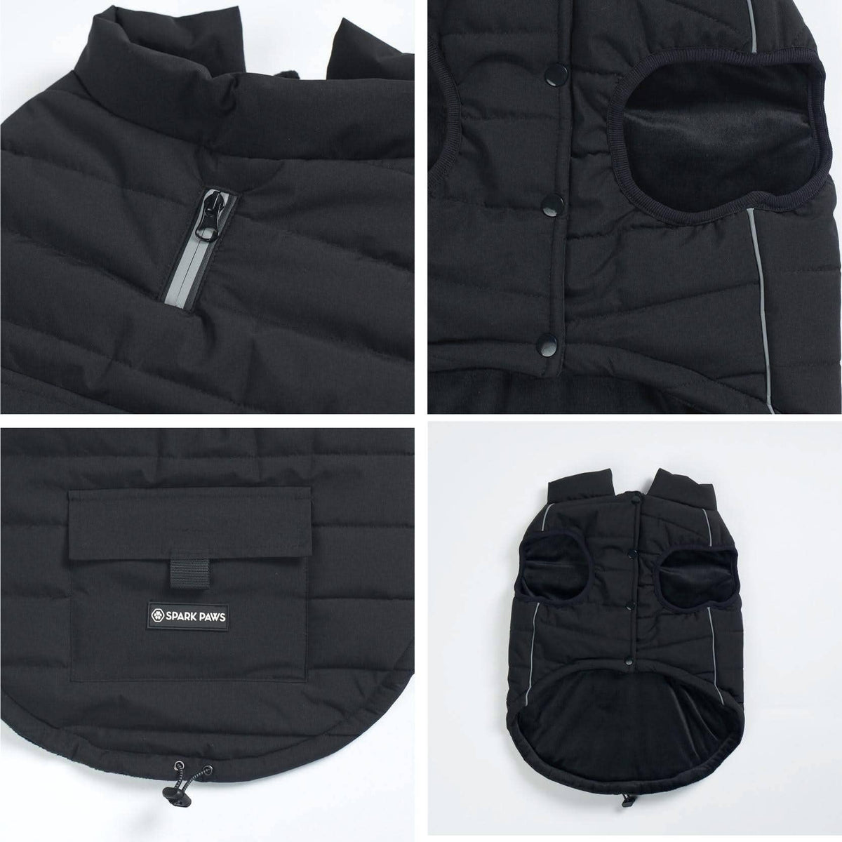 WarmShield Water-Resistant Dog Jacket – Black – alternate view 5