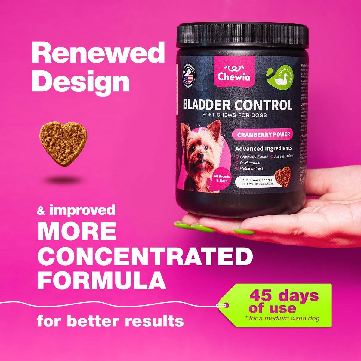 Cranberry bladder support chews for dogs – urinary tract and kidney health supplement – photo 2 of 9