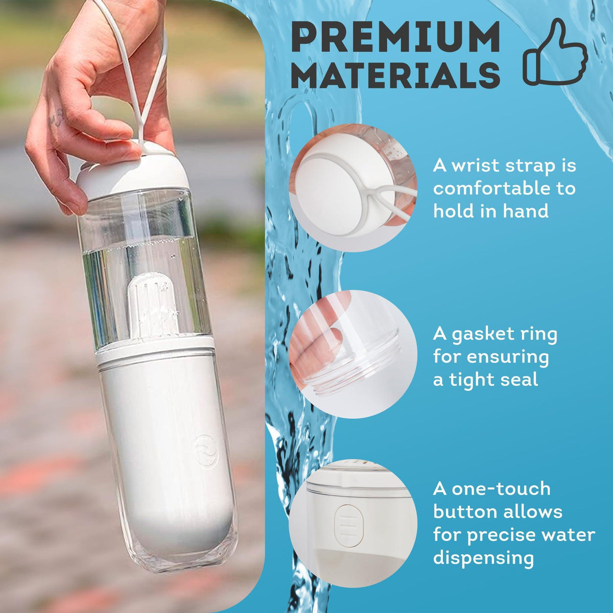 Portable Dog Water Bottle Dispenser 12 oz with Filter – photo 4 of 9