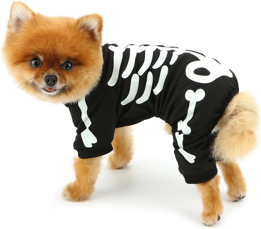 Glow-in-the-Dark Skeleton Dog Costume Jumpsuit – alternate view 3