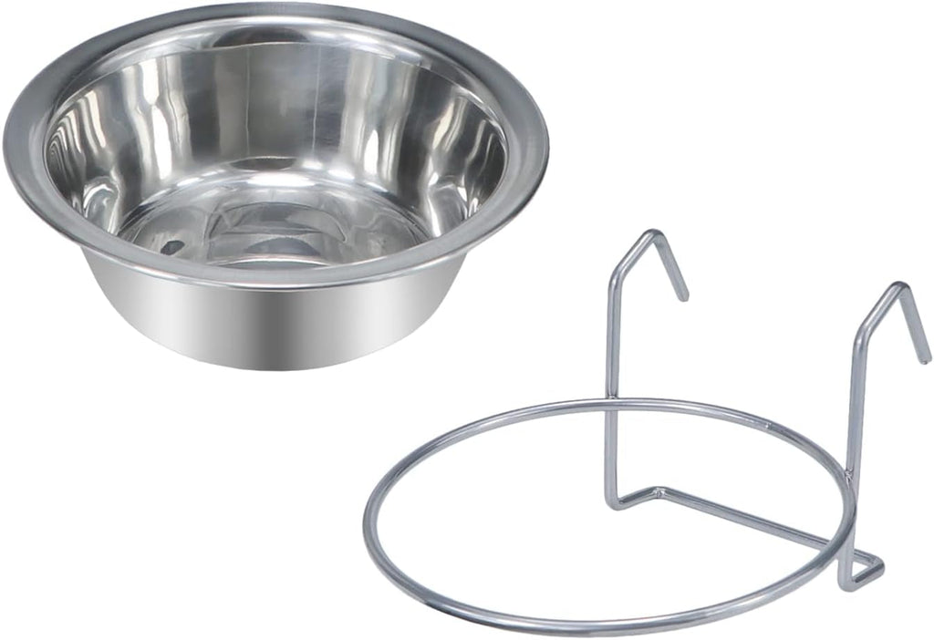 Pet Bowl Stainless Steel Hanging Food Water Bowls Bird Cage Feeder for, detail view