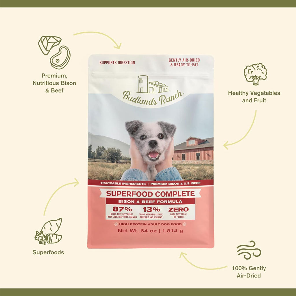 Badlands Ranch Superfood Complete Premium Air Dried Bison and Beef Dog Food – photo 3 of 9
