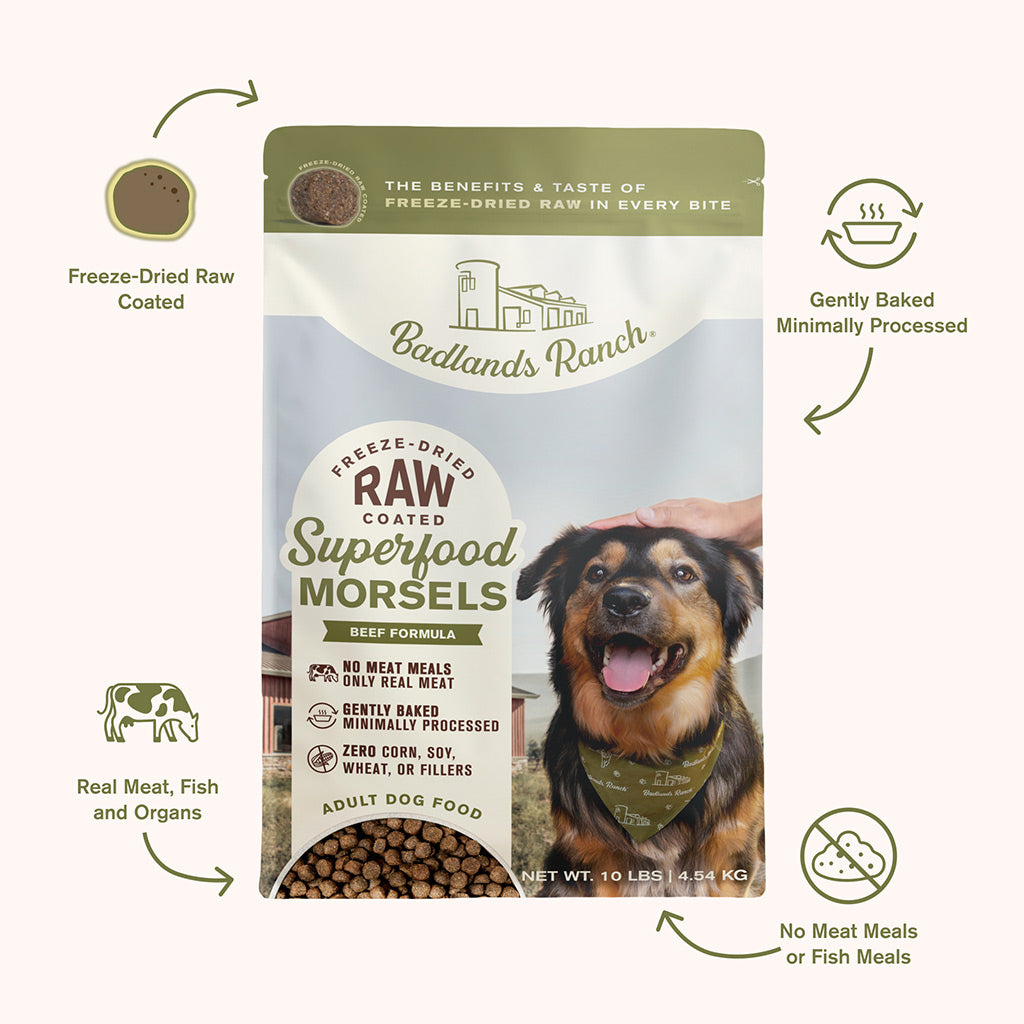 Badlands Ranch Superfood Complete Raw Coated Morsels Beef Dog Food – photo 3 of 7