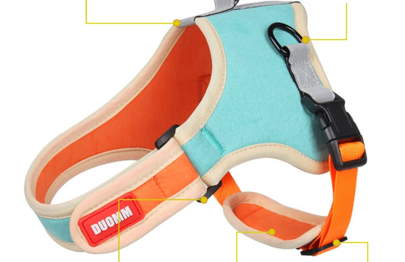 Suede Dog Harness with Leash – alternate view 2