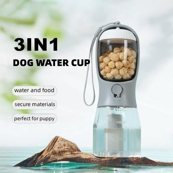 3-in-1 Portable Dog Water Cup – Drinking, Food & Waste Bag Dispenser – alternate view 3