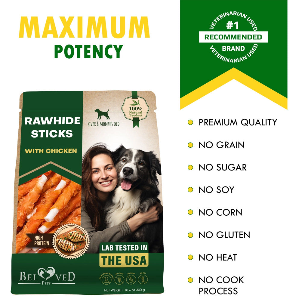 Beloved Pets Rawhide Sticks with Chicken Dog Chews – photo 3 of 8