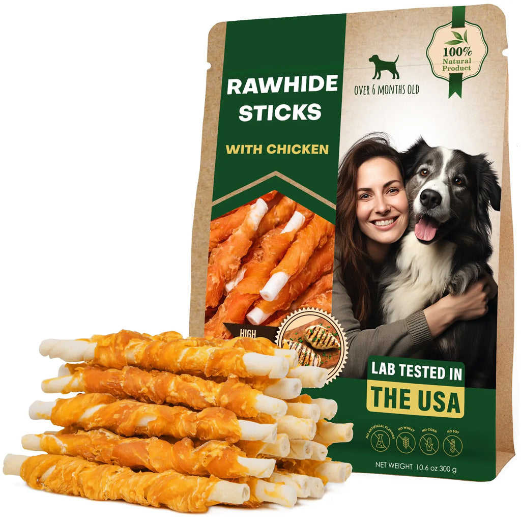 Beloved Pets Rawhide Sticks with Chicken Dog Chews – photo 1 of 8