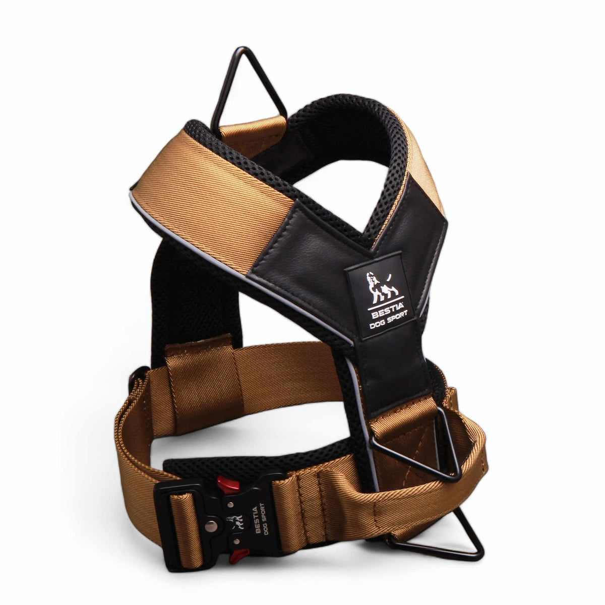 Bestia Dog Sport GripPro heavy duty dog harness, triple D-ring detail