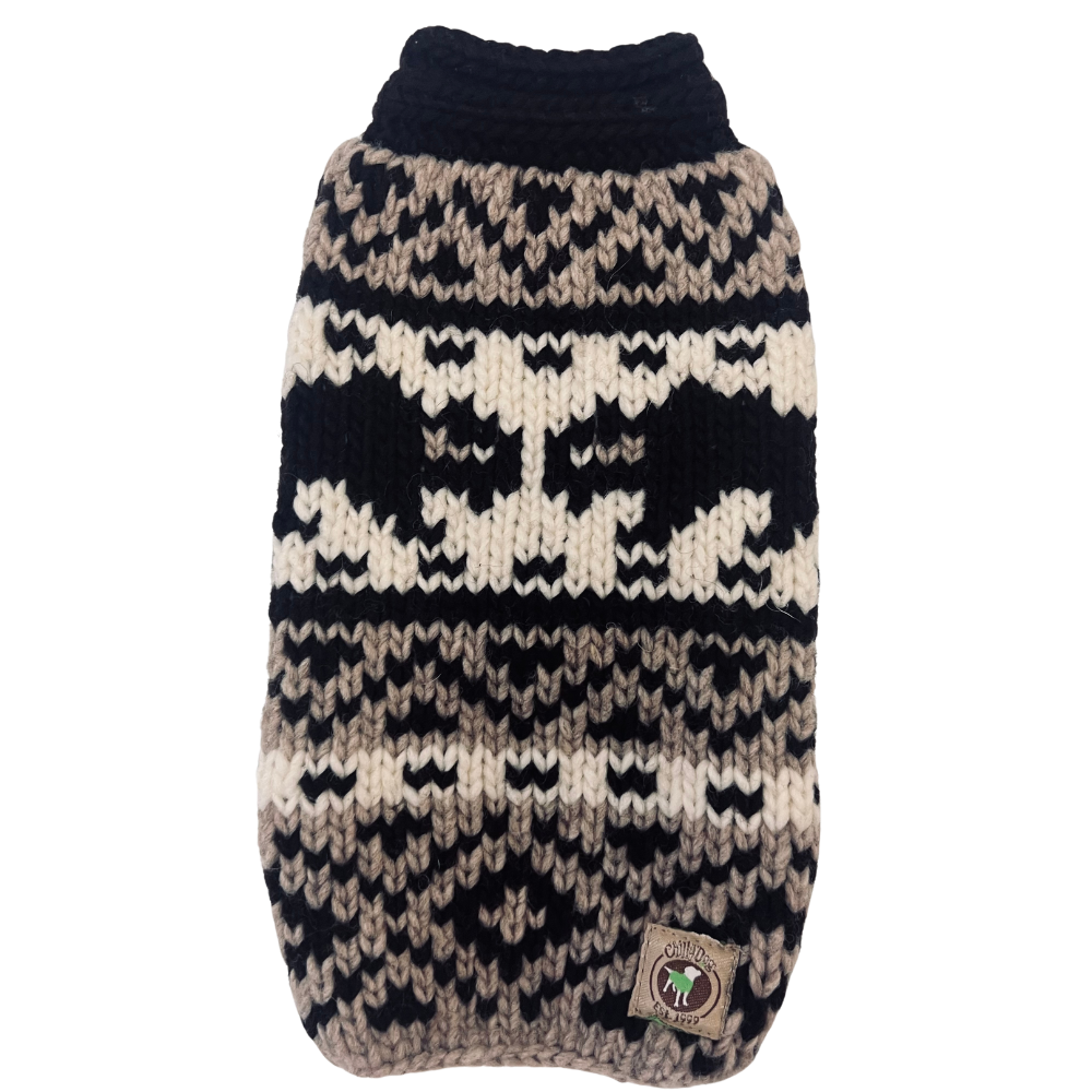 Bison Dog Sweater Brown Tan and White for Small Dogs – photo 3 of 3