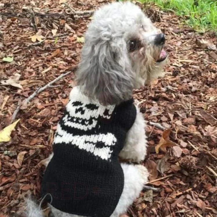 Black Skull Dog Sweater 100 Percent Sheep Wool Pullover – photo 3 of 3