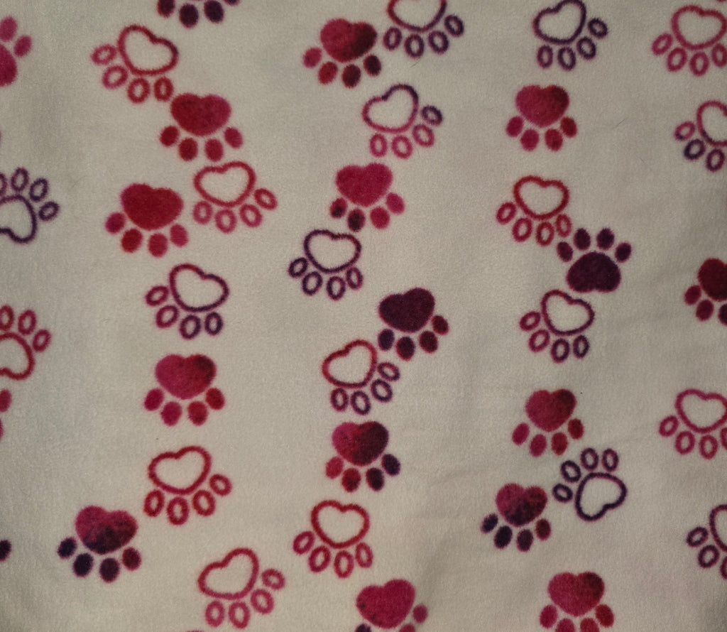Dog Blanket pink and purple paw print, alternate view