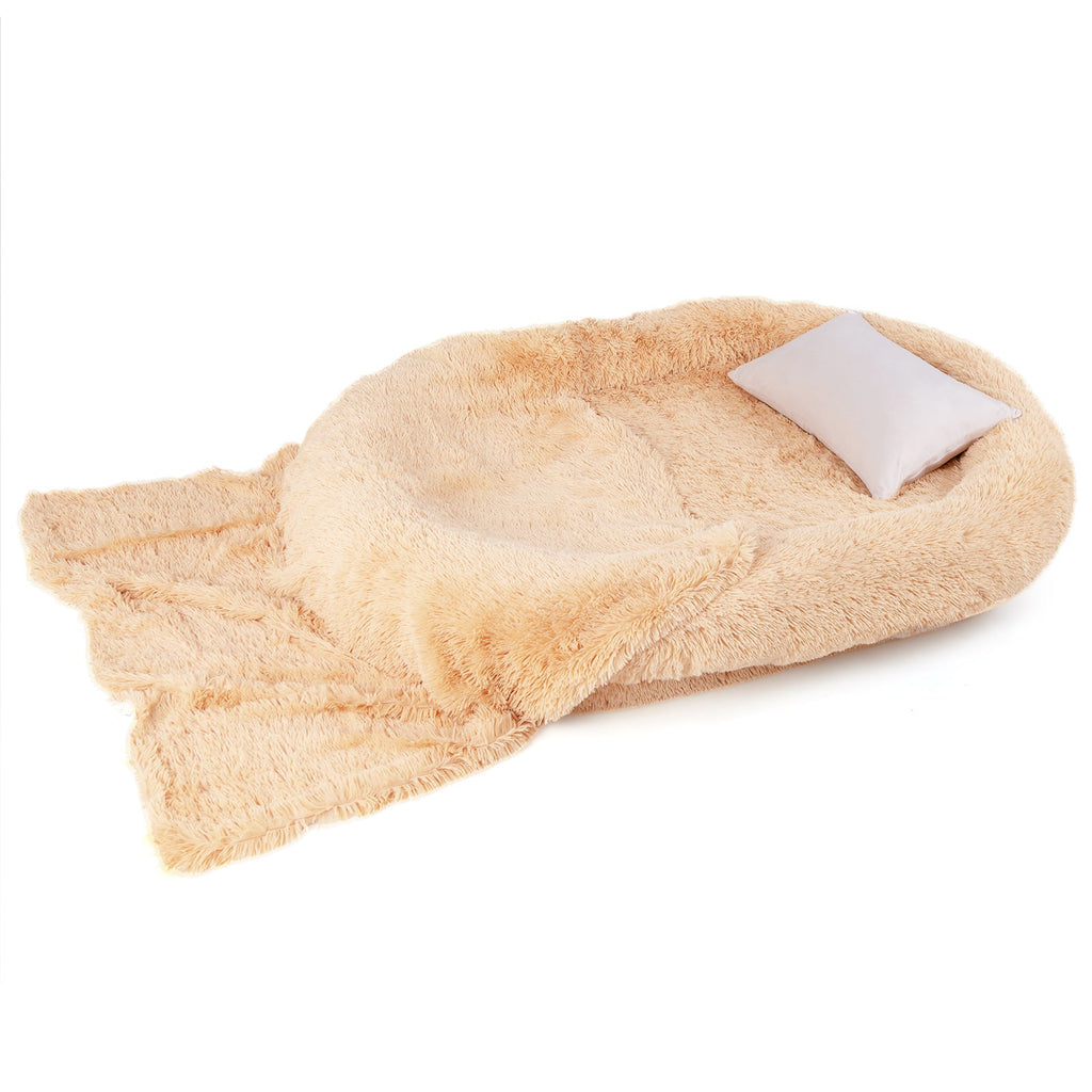 Washable Fluffy Human Dog Bed with Blanket and Pillow – photo 4 of 9