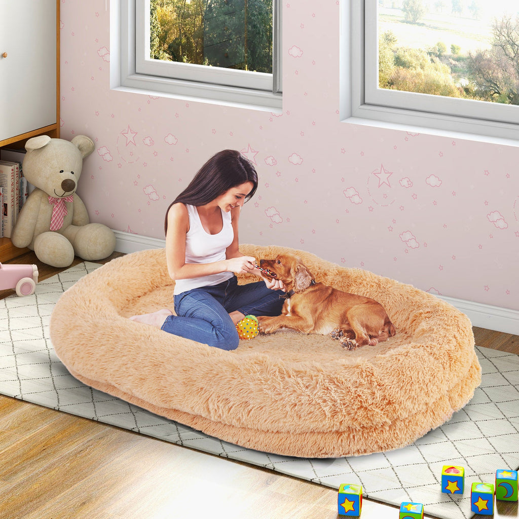 Washable Fluffy Human Dog Bed with Blanket and Pillow – photo 1 of 9