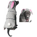 Bunny Hoodie Dog Sweater Grey and Pink – photo 1 of 3
