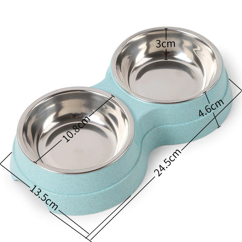 Double Stainless Steel Pet Bowls – Dog Food & Water Feeder – alternate view 12