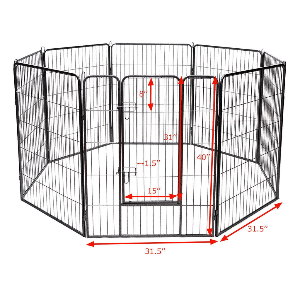 8-Panel Heavy-Duty Metal Dog Playpen with Door – photo 4 of 9