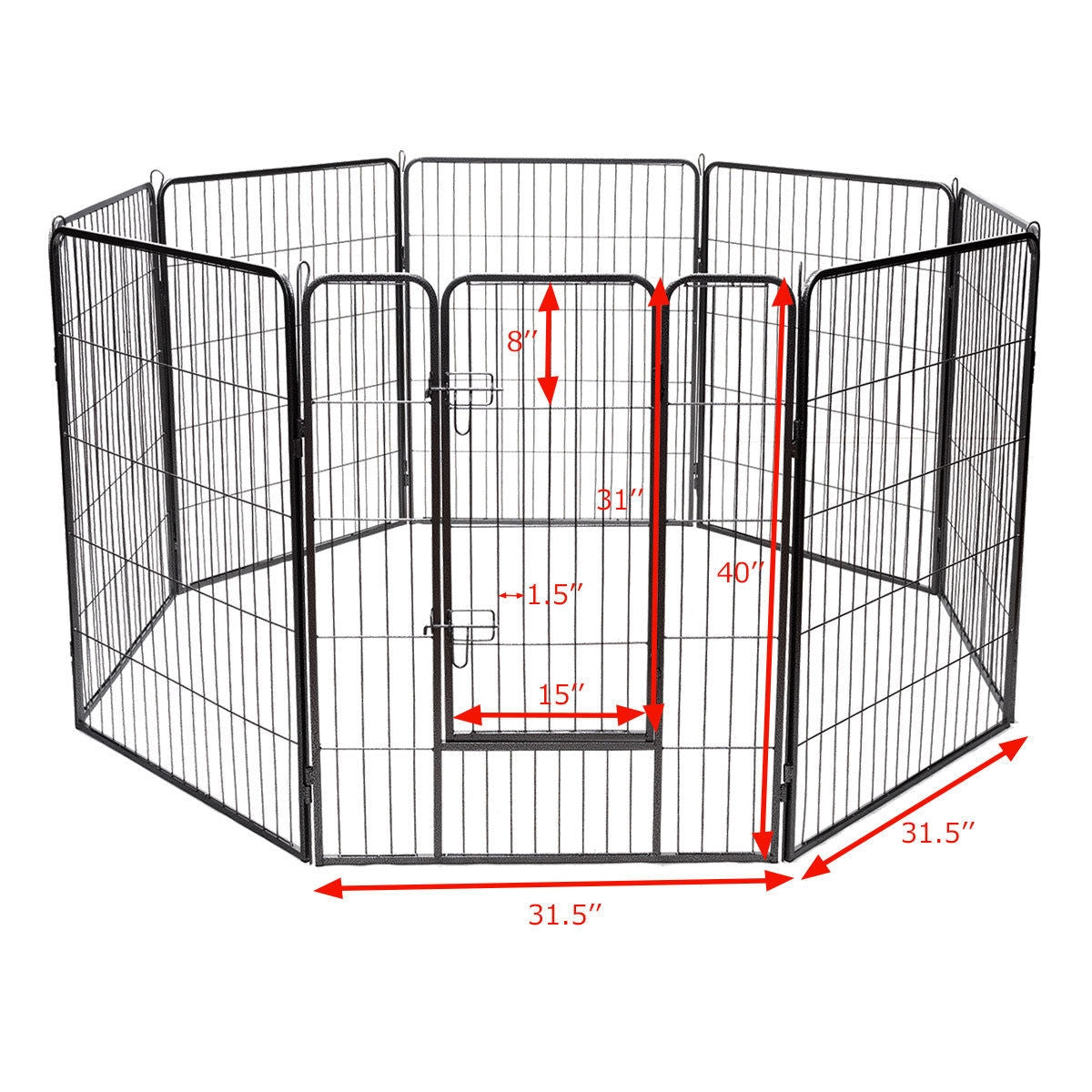 8-Panel Heavy-Duty Metal Dog Playpen with Door – photo 4 of 9