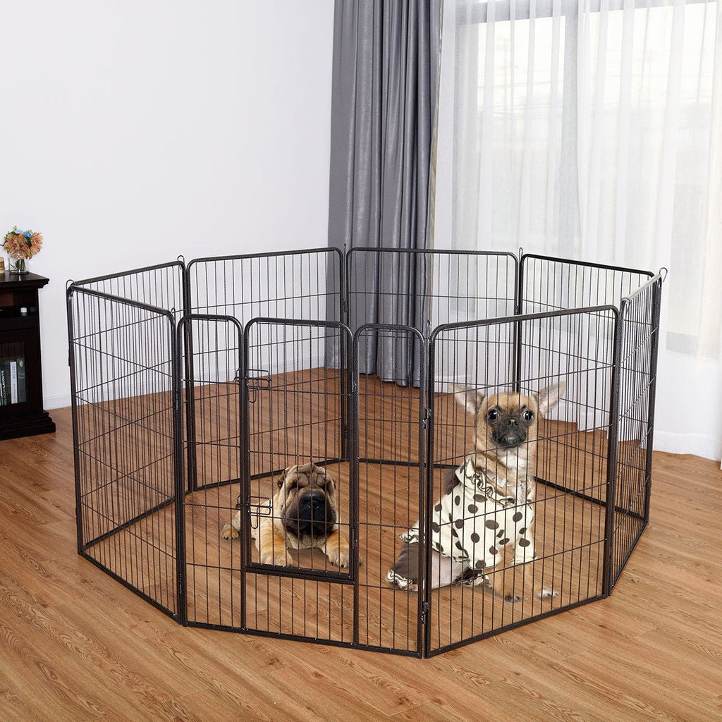 8-Panel Heavy-Duty Metal Dog Playpen with Door – photo 6 of 9