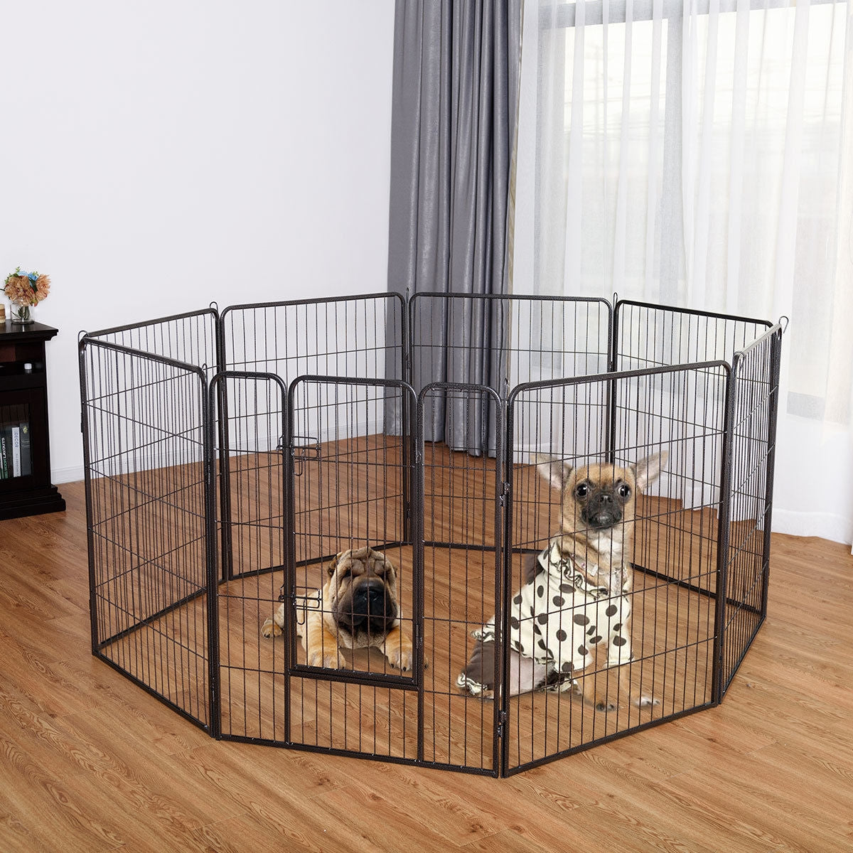 8-Panel Heavy-Duty Metal Dog Playpen with Door – photo 6 of 9