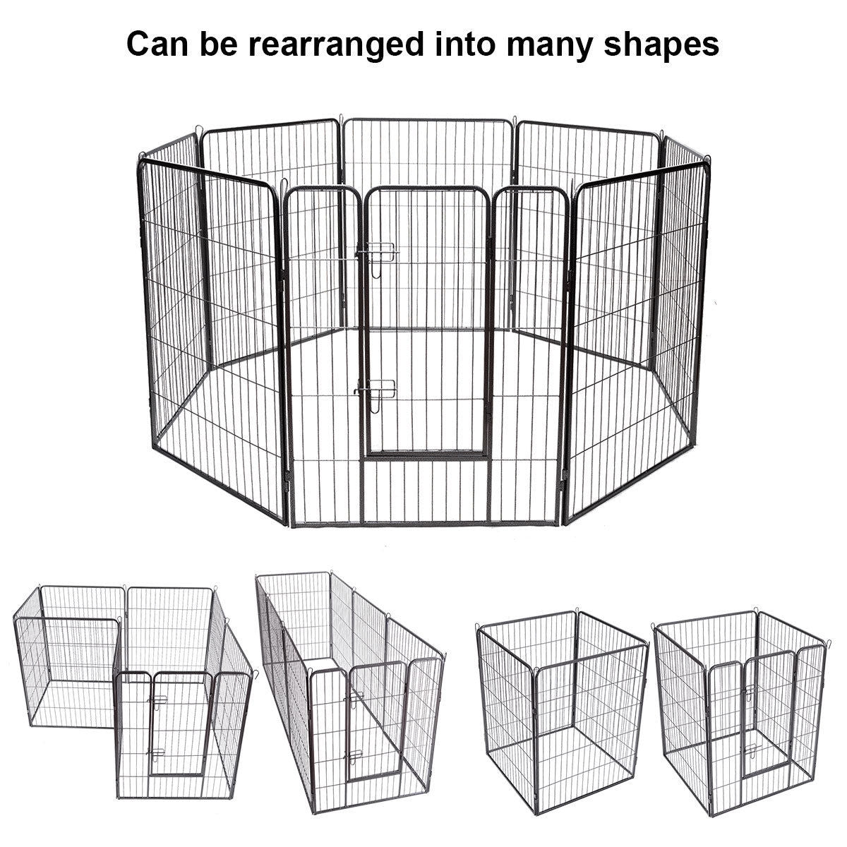 8-Panel Heavy-Duty Metal Dog Playpen with Door – photo 5 of 9
